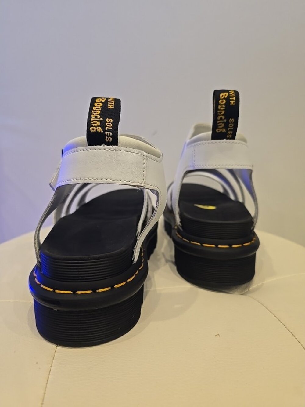 Dr Martens Blaire Sandals Platform White Leather Gladiator Womens Air Wair 9 New - Picture 7 of 7